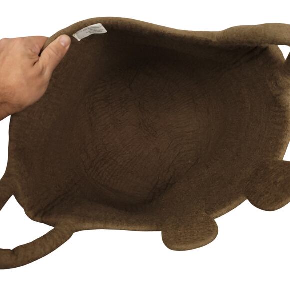 Place & Time Bear Storage Basket Set 100% Wool Nursery Toys Made In Nepal Brown - Picture 7 of 16